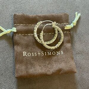 Ross-Simons Silver and Sage Hoop Earrings